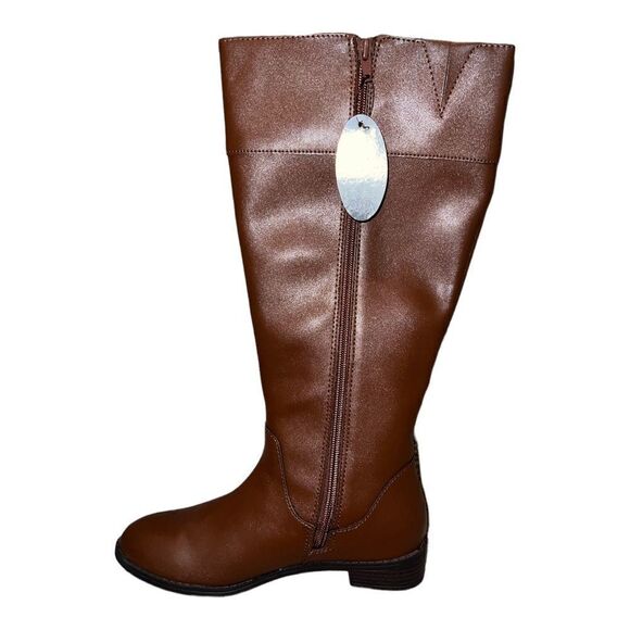 Karen Scott Deliee Wide-Calf Riding Boots Cognac Brown 6.5M New - Picture 3 of 7